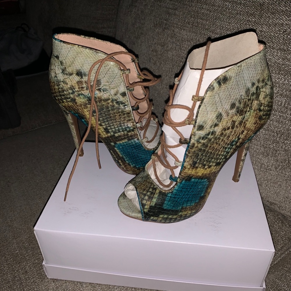 Multi Color Snake Print Bootie - image 2